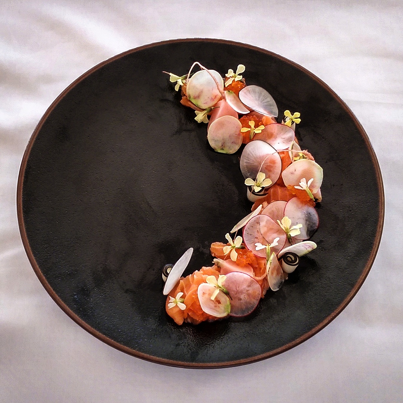 Huon Ocean Trout Sashimi, Radishes, Grapefruit